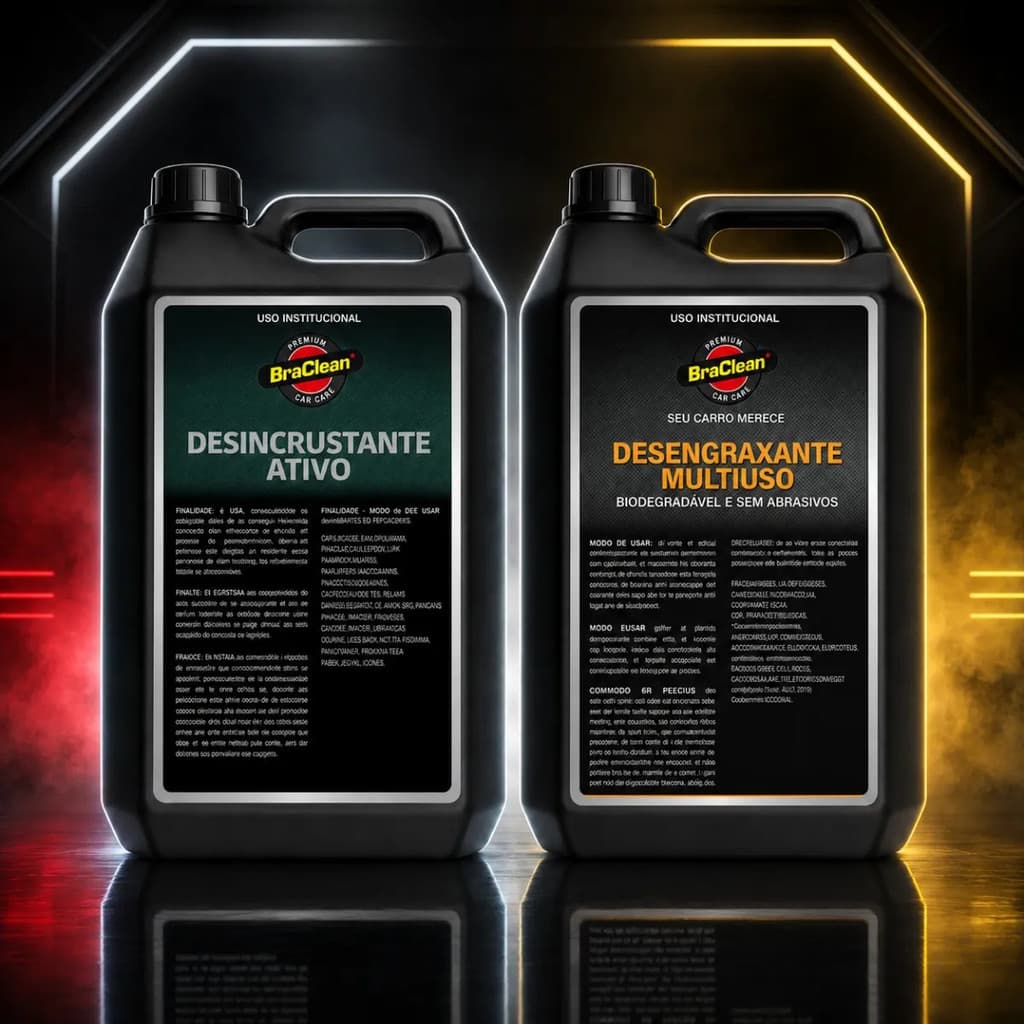 Kit Shampoo Desincrustante BraClean 5L E 5L Frota Oficina Agro E Veículos Uso Automotivo Geral