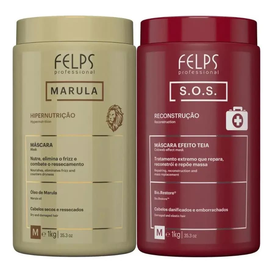 Felps Máscaras De Hipernutrição Marula & Reconstrução Sos