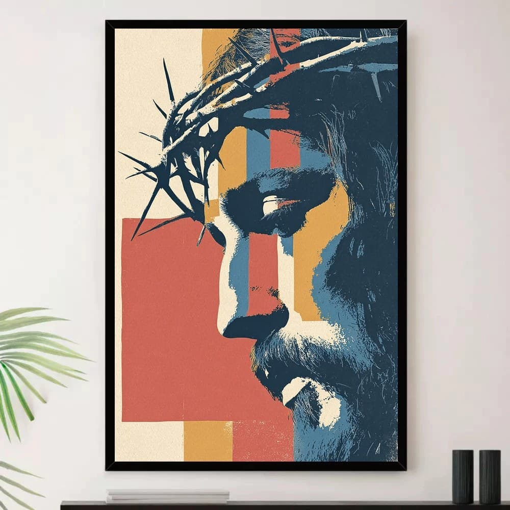 Quadro Placa Decorativa Arte Abstrata Contemporânea em Rosa, Branco e Azul-Marinho