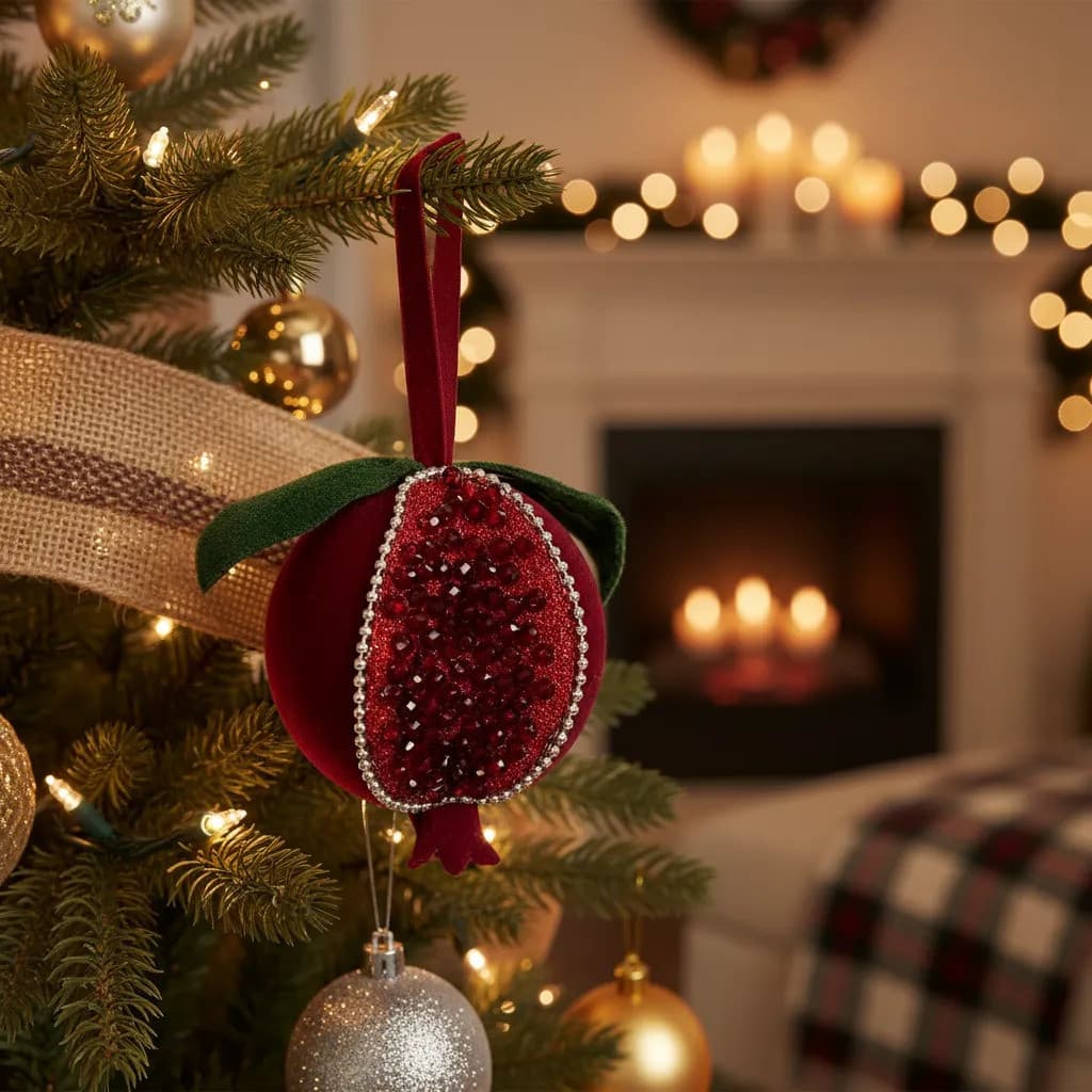 Pendente De Natal De Frutas Com Gritter De Luxo Decorativo Roma