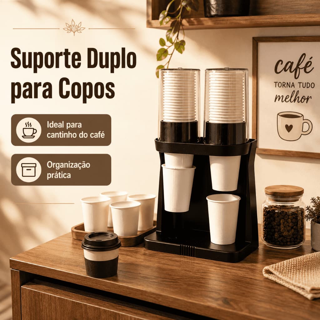 Dispenser Porta Copo Descartável 200ml de Parede Automatico - Preto Vendido(s) - Variação: