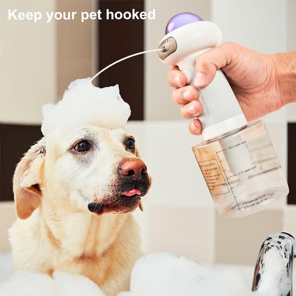 Espumador Elétrico para Banho de Cães Automático Portátil Limpeza Profunda Pet Fácil Uso