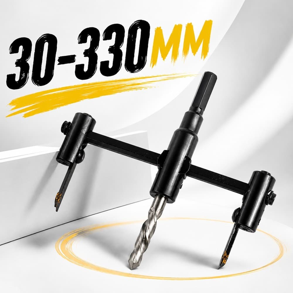 Broca Bailarina Profissional 30-330mm Regulável para Madeira com Chave Allen