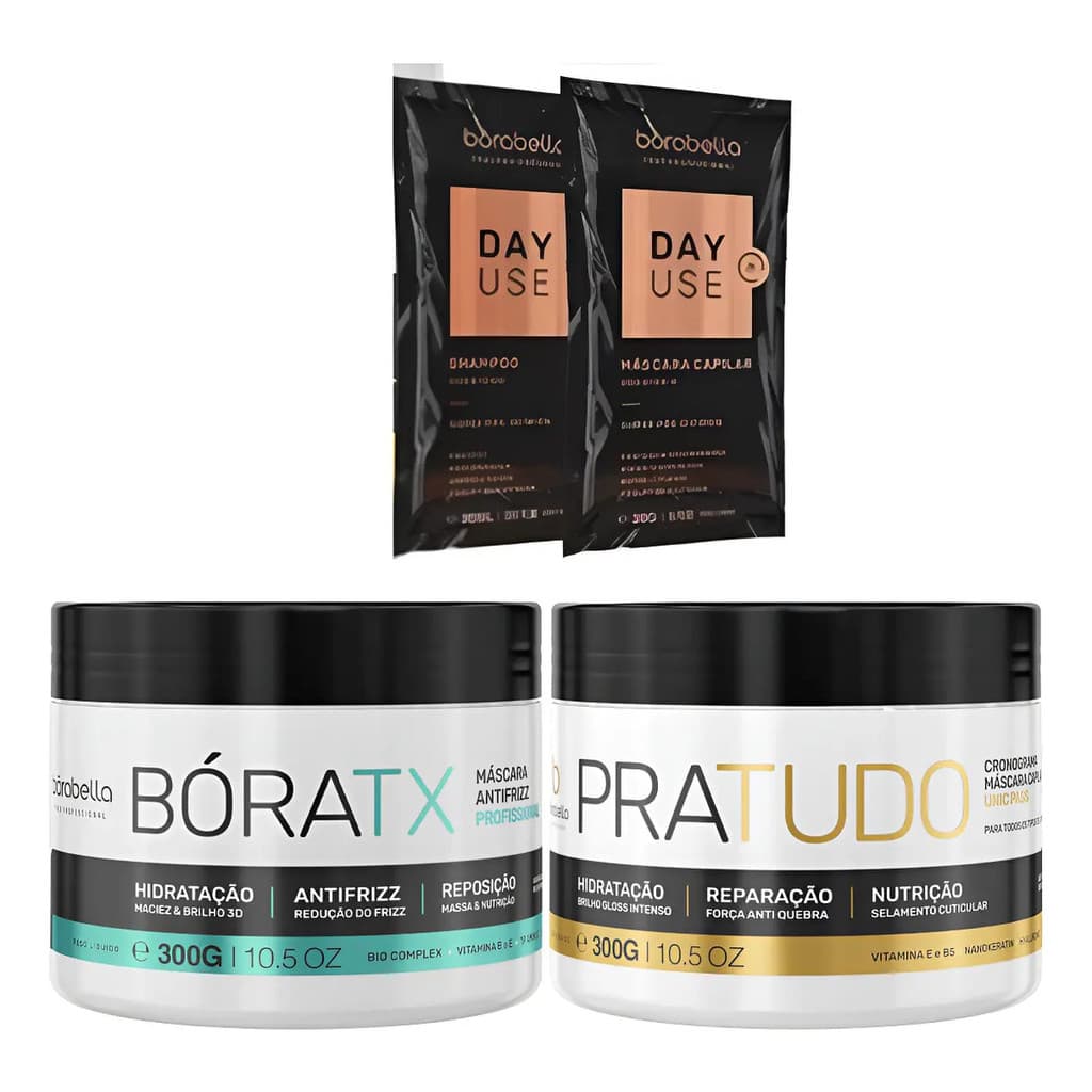 Borabella Kit Boratx + Máscara Pratudo 2 X 300g + Brinde