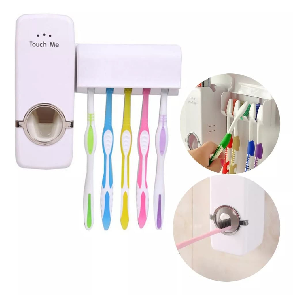 Suporte Dispenser Automático Para Pasta De Dente E Escova Dental