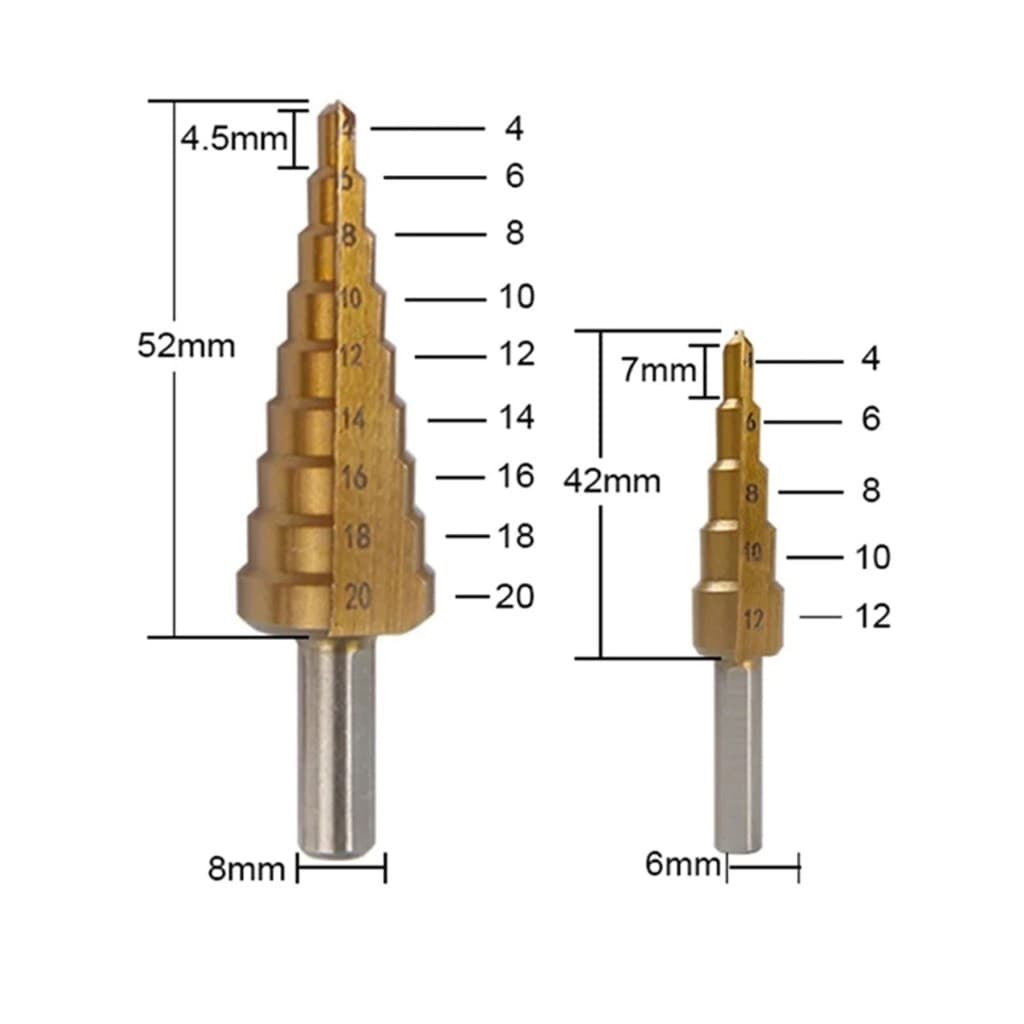 3PCS Broca HSS Hexagonal Revestida De Titânio Jogo De Brocas Hexagonais Cônicas Bits Métricos Cônicos 4.910 Conjunto 7