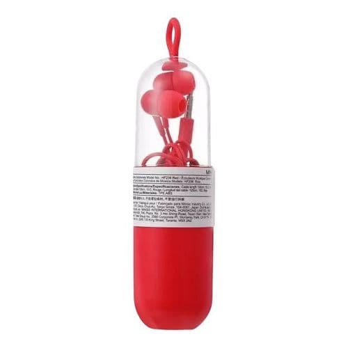 Fone de Ouvido com Fio e Estojo Conector P2 - Vermelha Entrega Rápida – MINISO