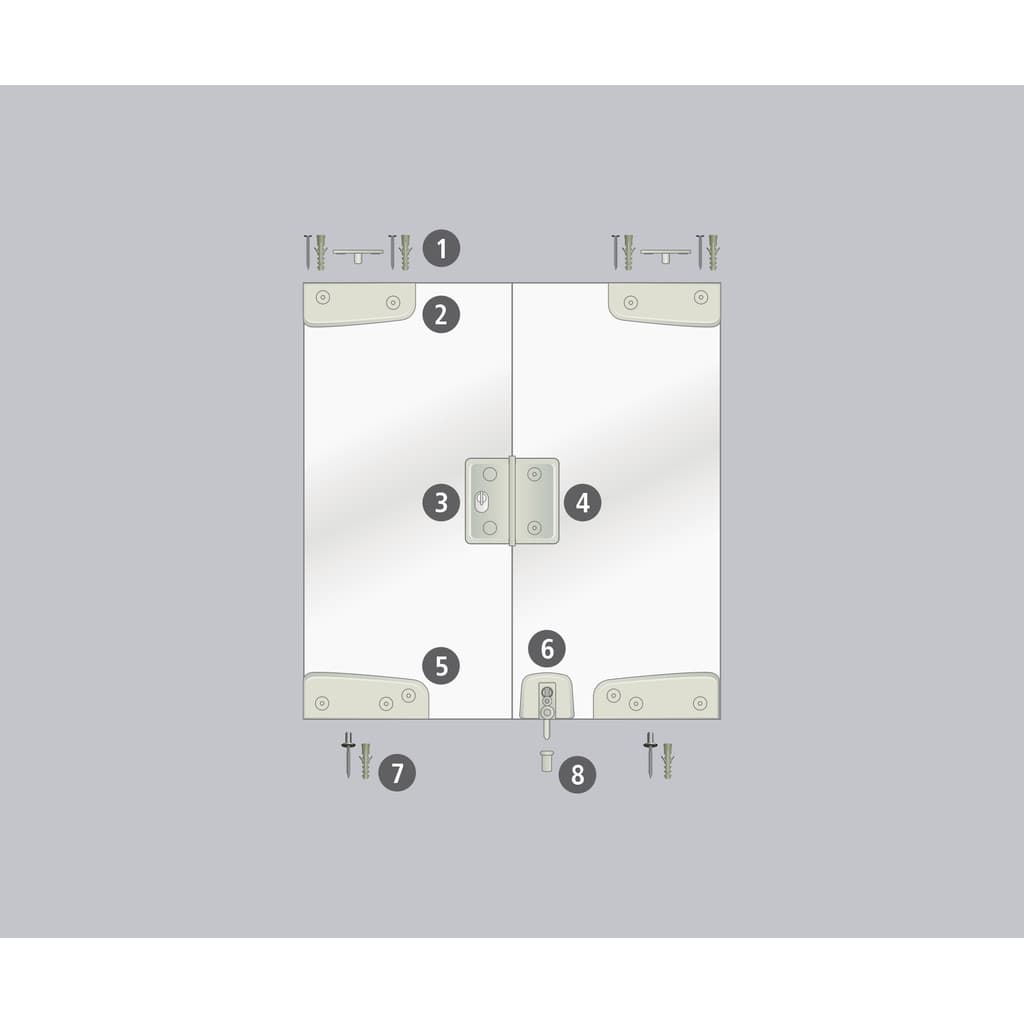 Fechadura Porta De Vidro  Kit 08 HELA - Porta dupla pivotante