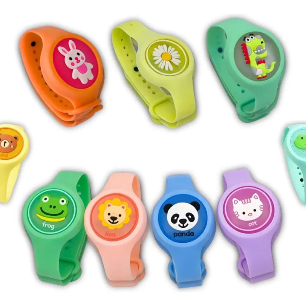 5 Pulseiras Repelente Infantil Sortida Led Viagem Mosquito