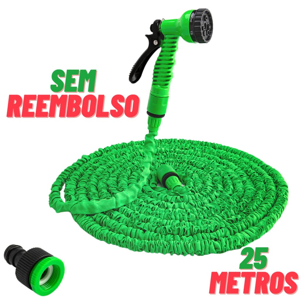 Mangueira de Jardim Quintal Elastica Retratil Flexivel 25m