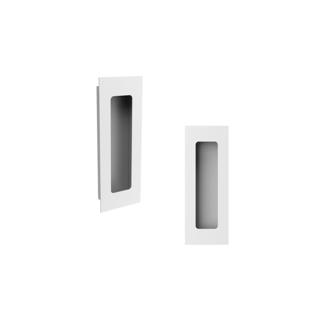Puxador Concha/Cava 15cm Em Aço Inox Cor Branco Fosco (2un)
