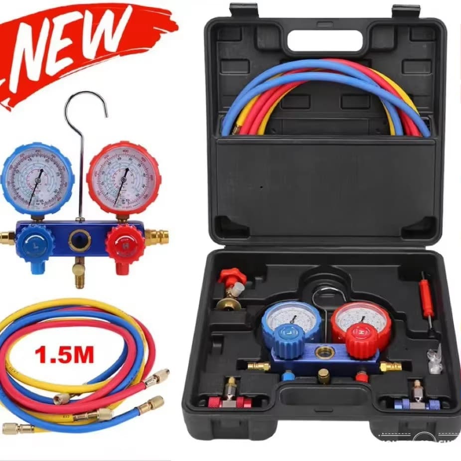 Kit Manifold Medidor AC Automotivo Alta Precisão para R134a R410a R22 Resistente a Impactos no Pix - Variação: