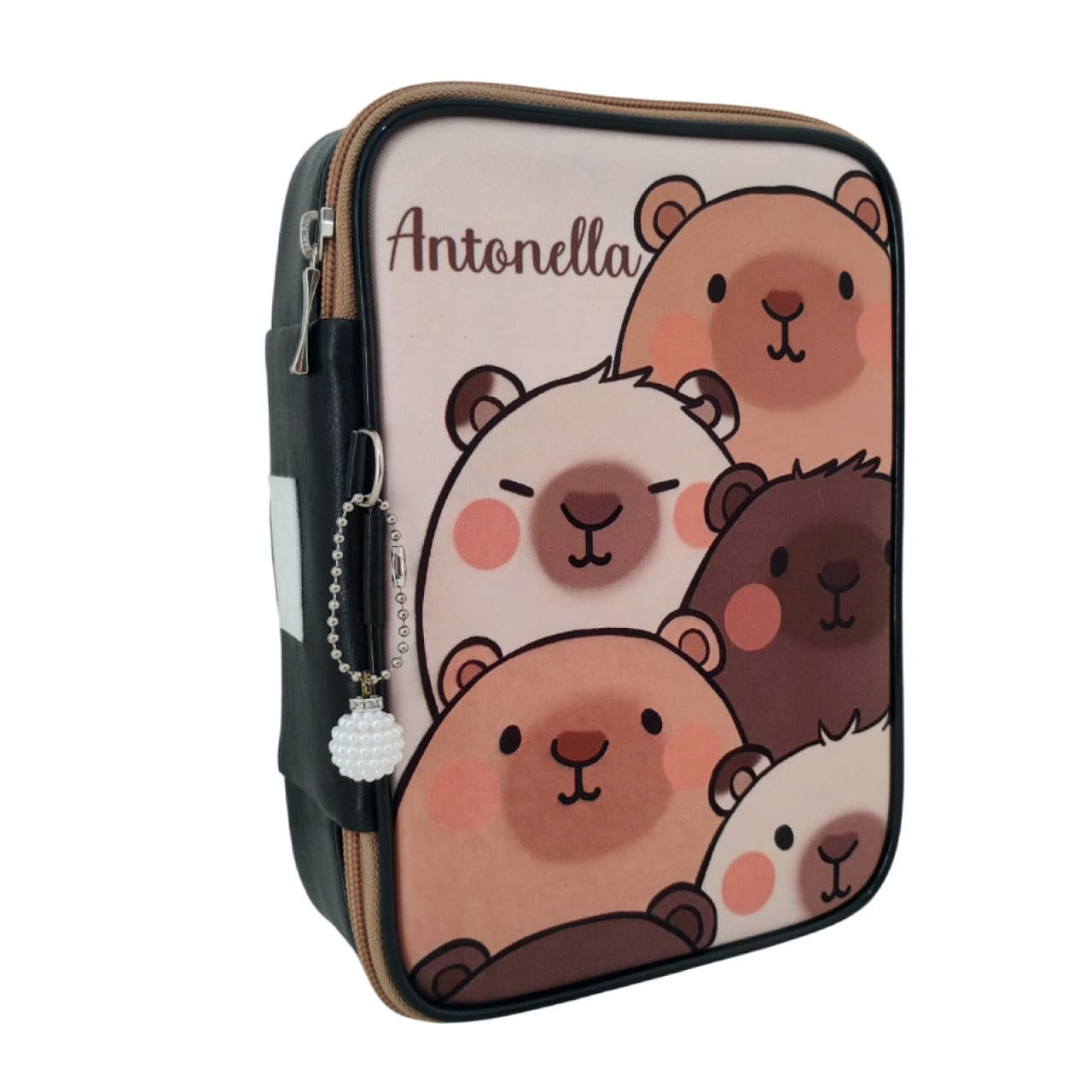 Estojo 100 pens box slim escolar capivara fofas organizador canetas marcadores professora penal