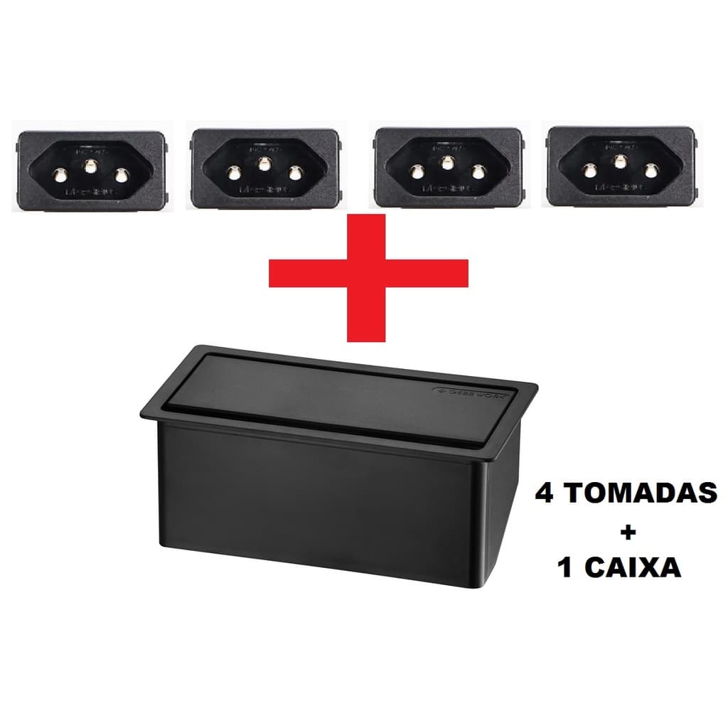 Caixa De Embutir Moveis Com 4 Tomadas Mesa Eletrificadas