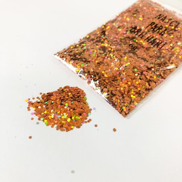 Glitter holográfico dourado ( Resina, decoração de unha, slime, carnaval)