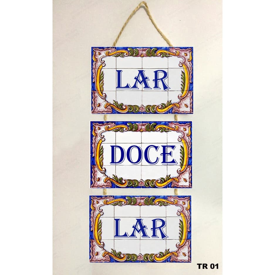 trio decorativo Lar Doce Lar - decoração para varanda - sala - porta de casa - apartamento - cozinha