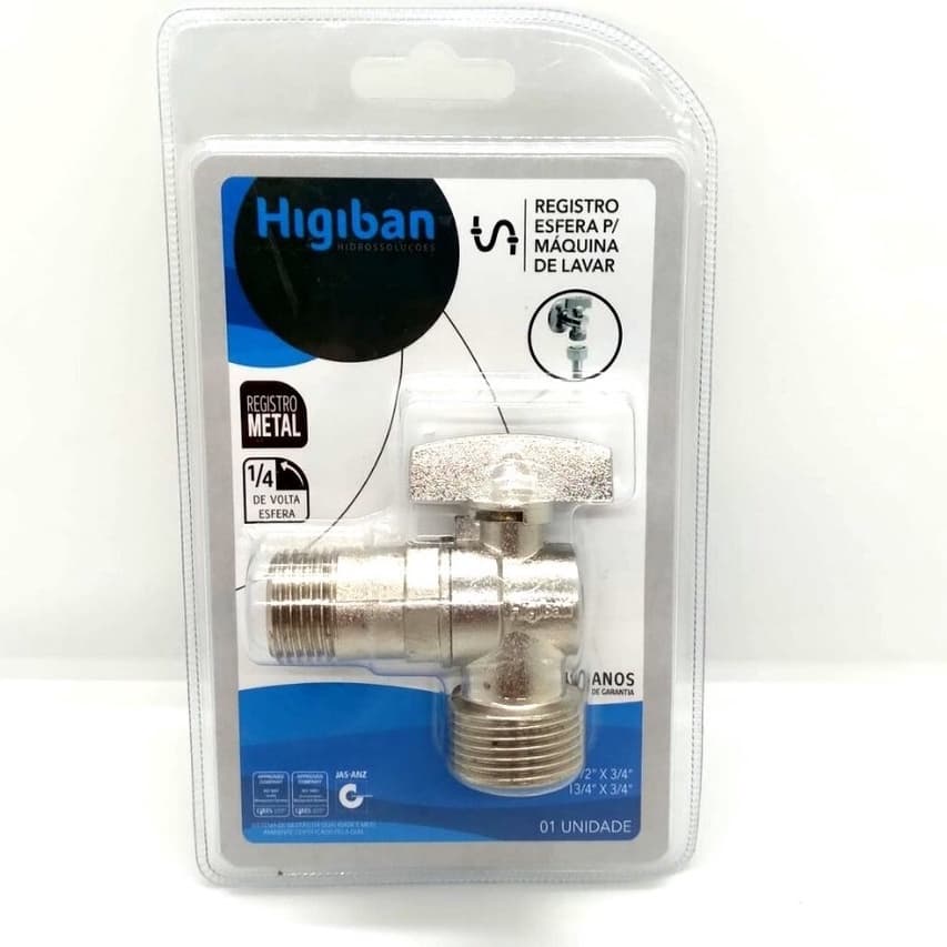 REGISTRO MAQUINA DE LAVAR HIGIBAN 1/2X3/4 TORNEIRA MAQUINA DE LAVAR