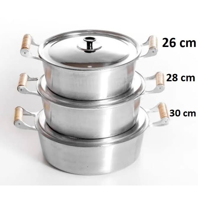 Kit de Panelas ou avulsas de Aluminio Batido Grossa tamanhos 26,28 e 30 cm reustarantes, cozinha profssional, decoração