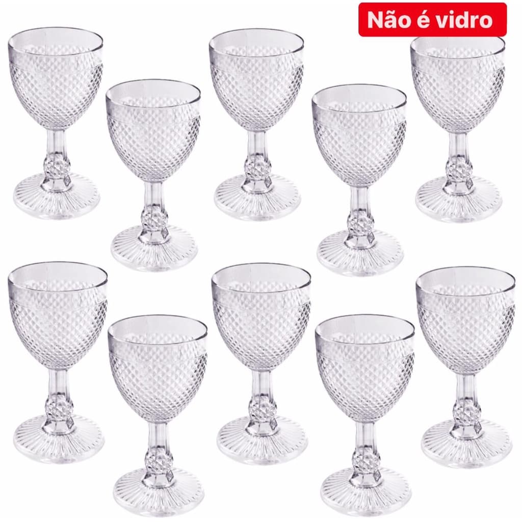 Jogo De 12 Taças Para Água/vinho Bico De Jaca 320ml