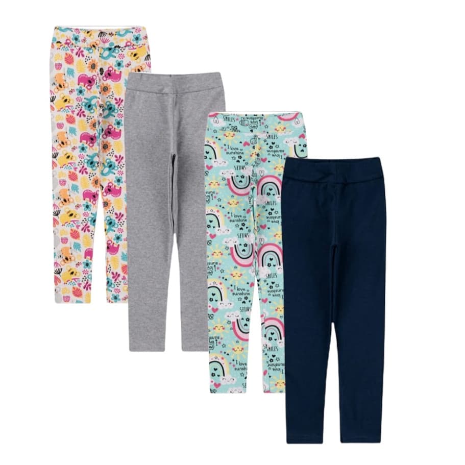 Kit 4 Calças Leg Legging Cotton Infantil Juvenil Feminino Menina Tamanho 1 a 16