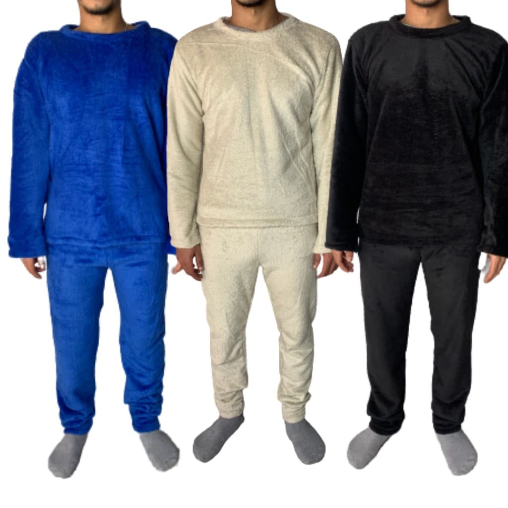 Pijama inverno masculino em microfibra Flanelado quente P M G GG - Envio Imediato