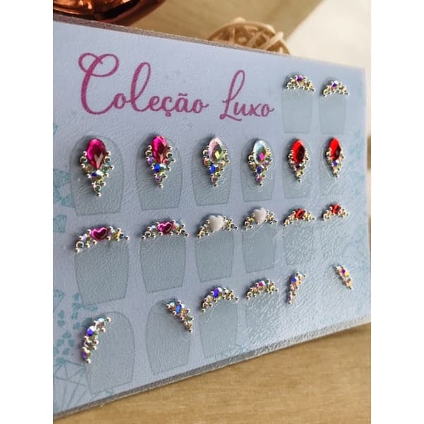 10 Pares Adesivos Joias de Unhas Luxo, adesivos de unha, decoração de unha(COLEÇÃO CRISTAL)C10  (24)
