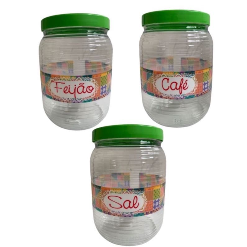 Pote mantimento porta alimento Potes Feijão, Café e Sal