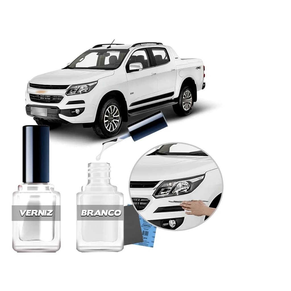 Tinta Tira Risco Aut Cor Carro Gm S10 Branco Summit