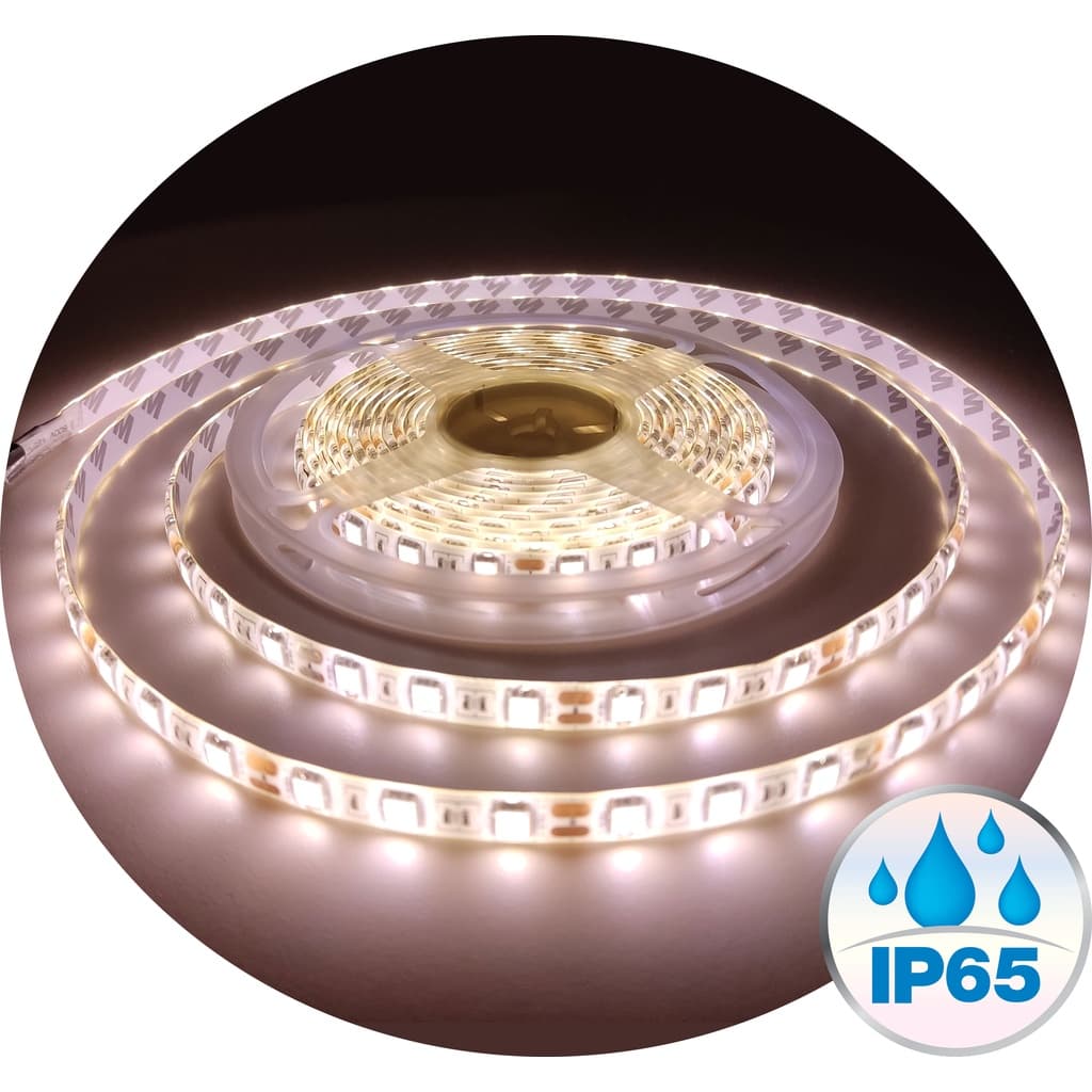 Fita Led Branco Quente 5050 5m Ip65 Siliconada + Fonte Bivolt