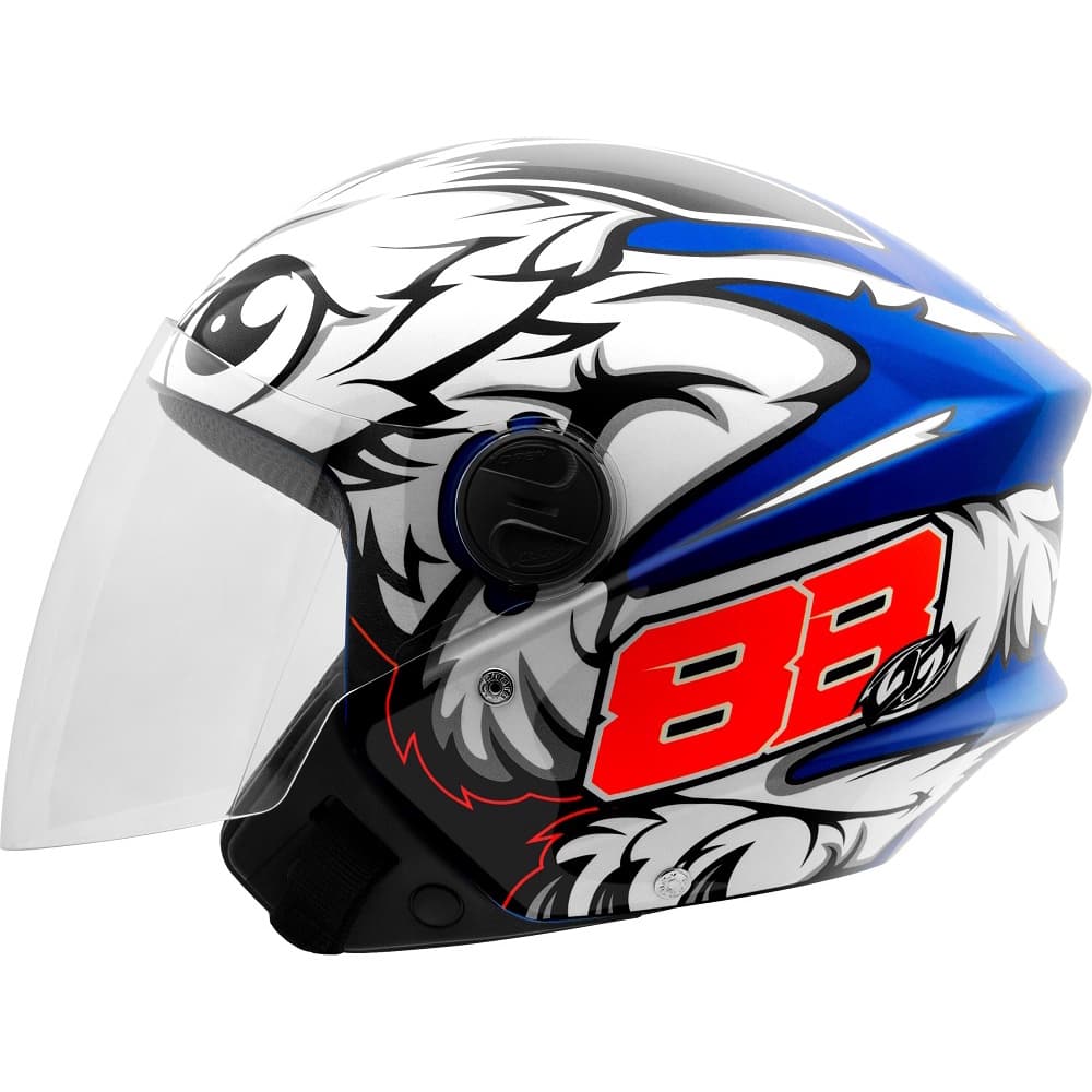 Capacete Pro Tork Moto Masculino Motoqueiro Aberto New Liberty Three 3 Gp 88 Azul Fosco Tamanho 58