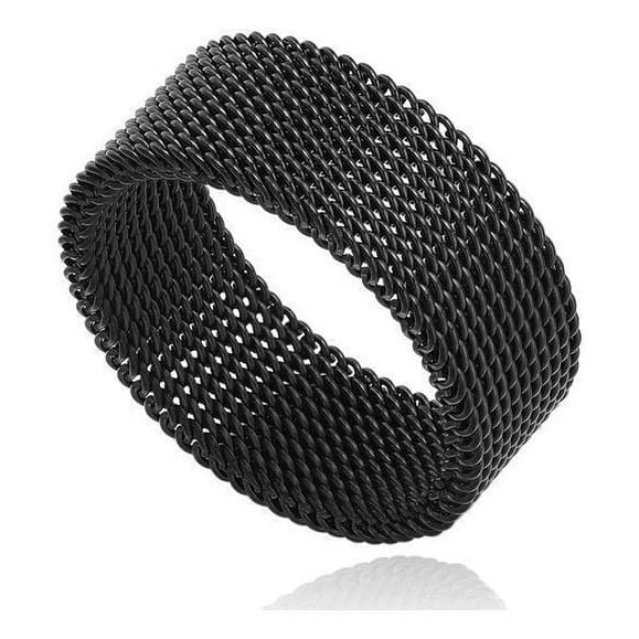 Anel flexível aço titânio preto