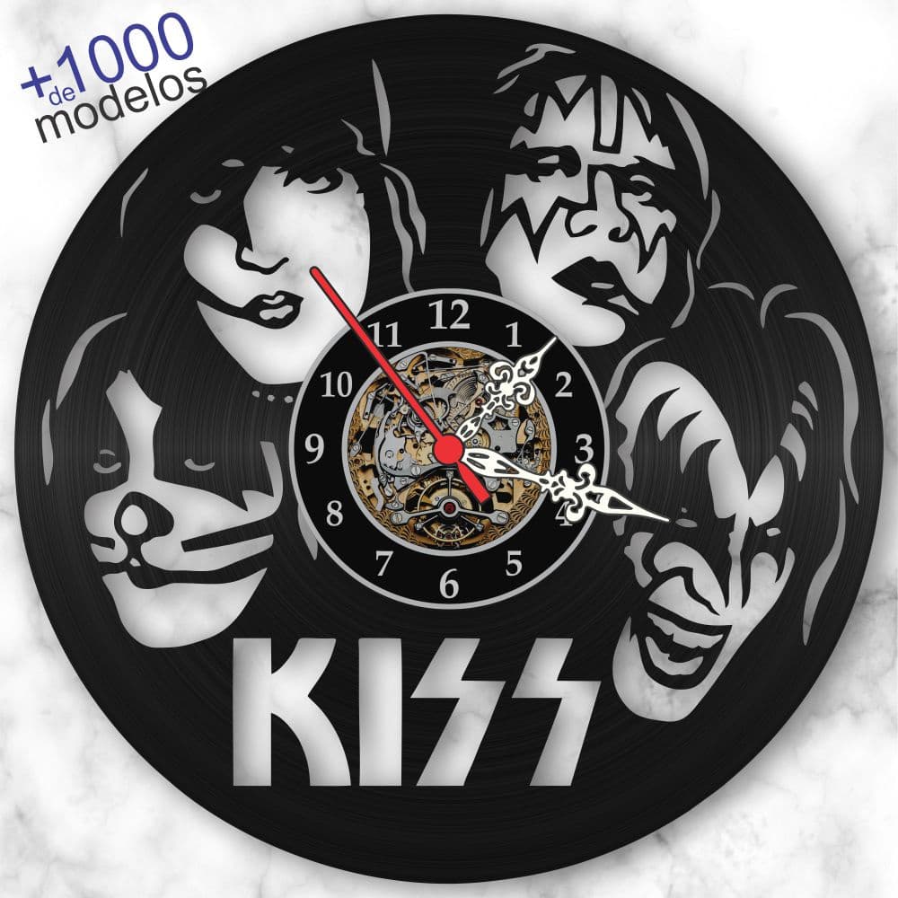 Relógio Parede Kiss Bandas Rock Musica Vinil Lp Decoração