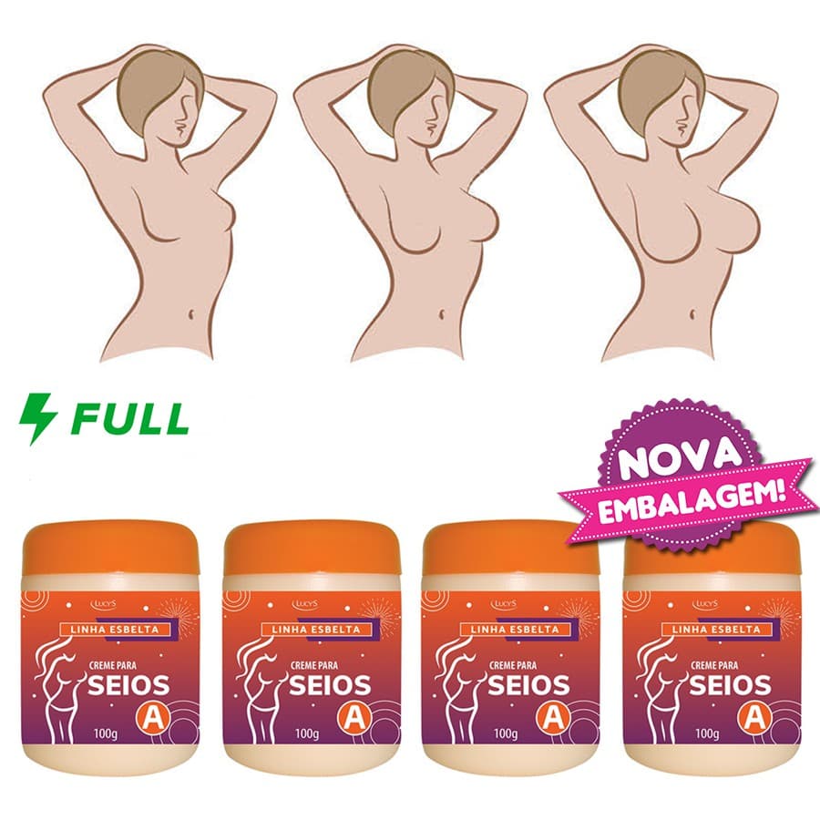 Kit 4 CREMES Estimulantes Para AUMENTAR  Crescer SEIOS  100g  Commipheroline Adipofill Estimulam Aumento dos Adipócitos