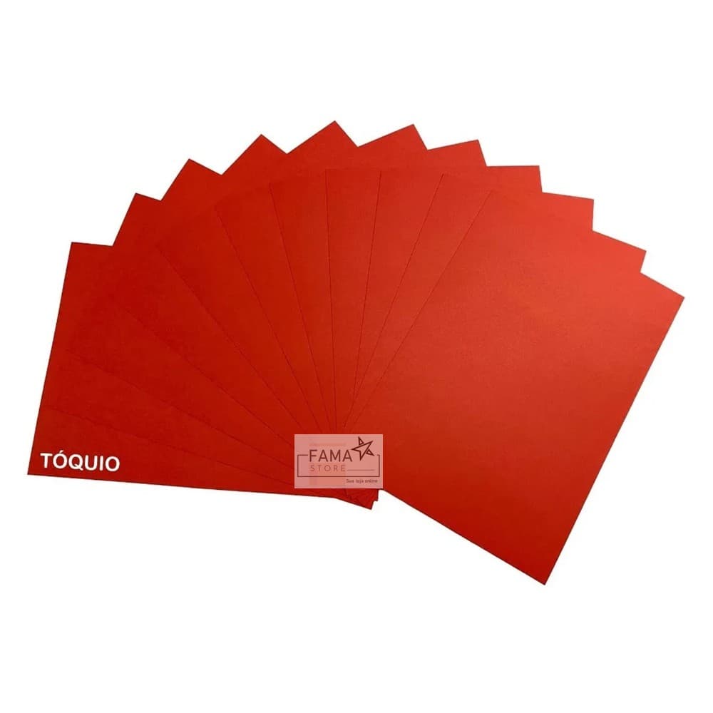 Papel Color Plus Tóquio A4 180g 50 Folhas - Vermelho Tomate