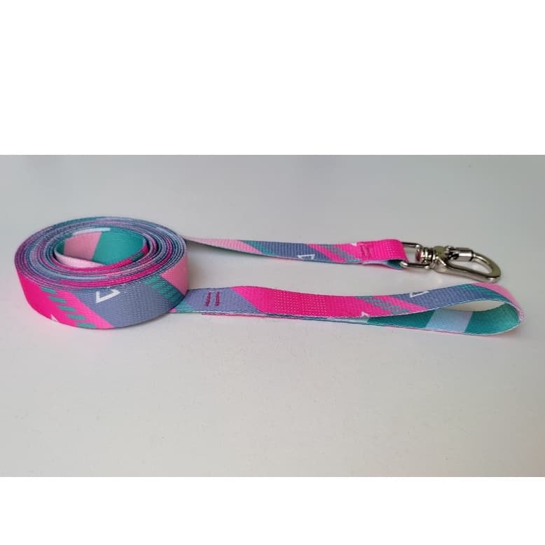 Guia Longo Para Cães - Rosa com Cinza