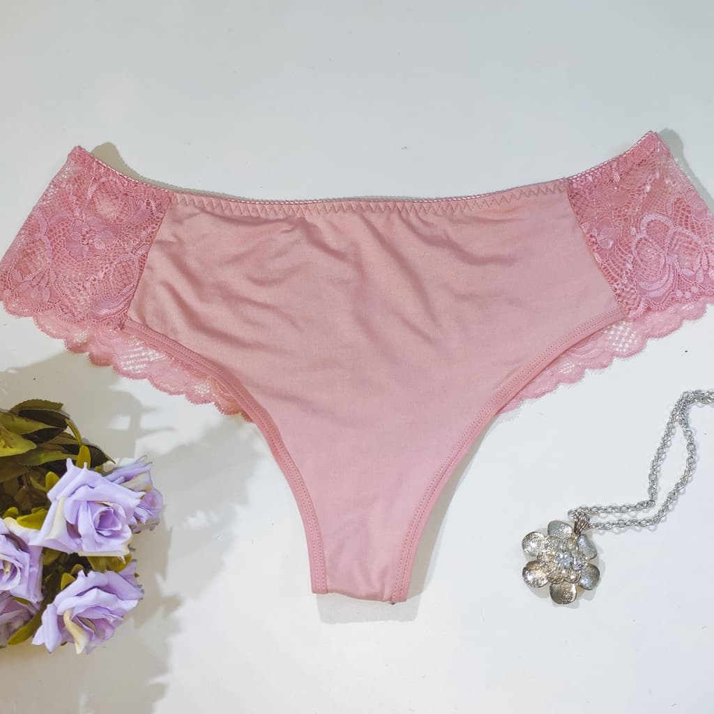 Calcinha Feminina Plus Size Com Renda Adulto Linha Noite Conforto