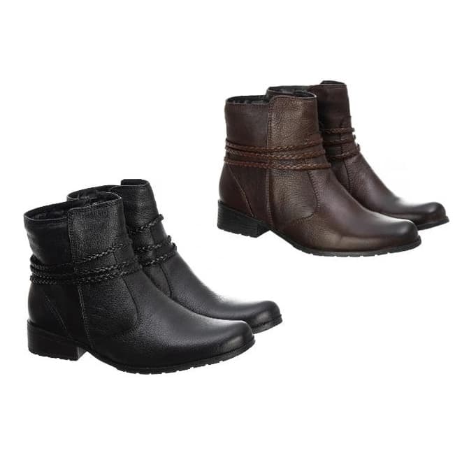 BOTA CANO CURTO FEMININA 100% COURO PRETA OU CAFÉ 5040
