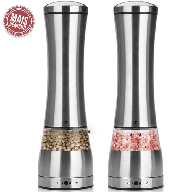 Moedor Pimenta Aço Inox Manual  Sal Grãos Regulador de Moagem Tempero Cozinha Chef Receitas Envio Imediato