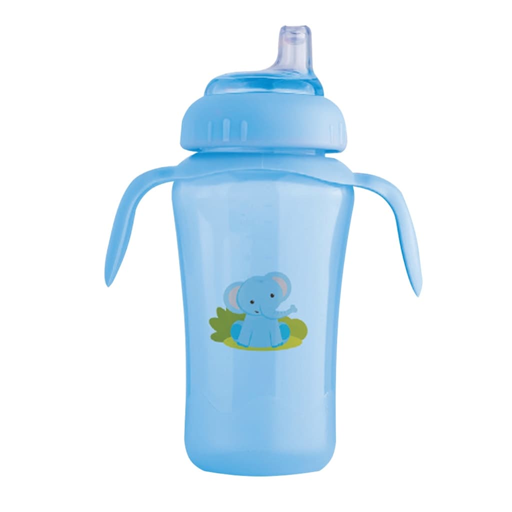 Copo Educativo Azul com Bico de Silicone 330ml Cefisa
