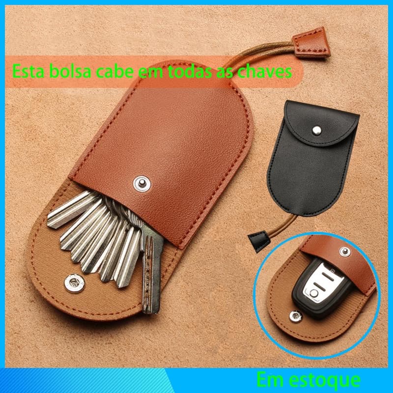 Chaveiro para Carro Couro genuíno Protetor de chave do carro