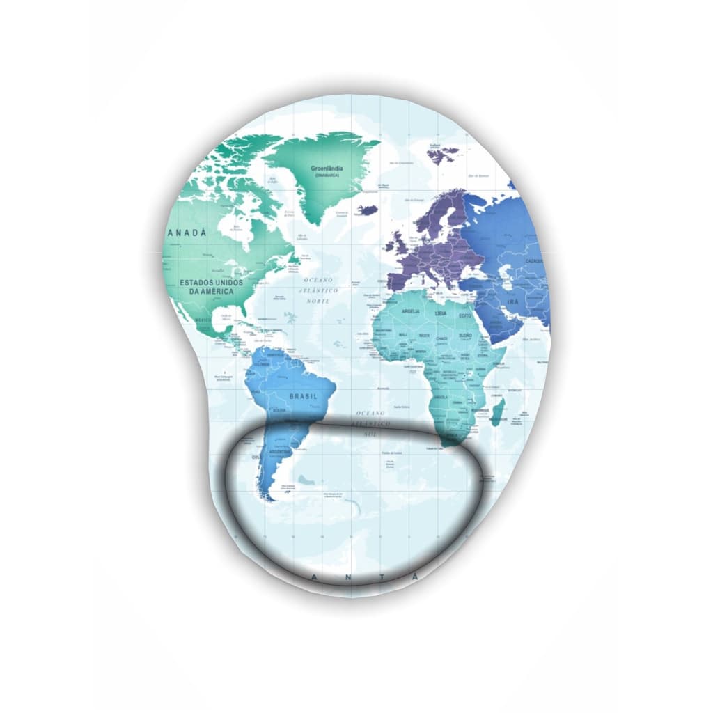 Mouse Pad Ergonômico Mapa Mundi