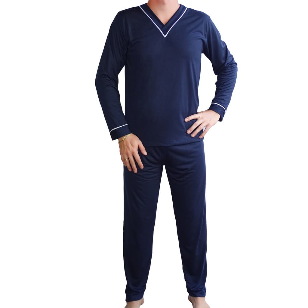 Pijama Masculino Adulto Inverno Longo Manga e Calça Comprida - Conforto e Estilo - Roupa de Dormir