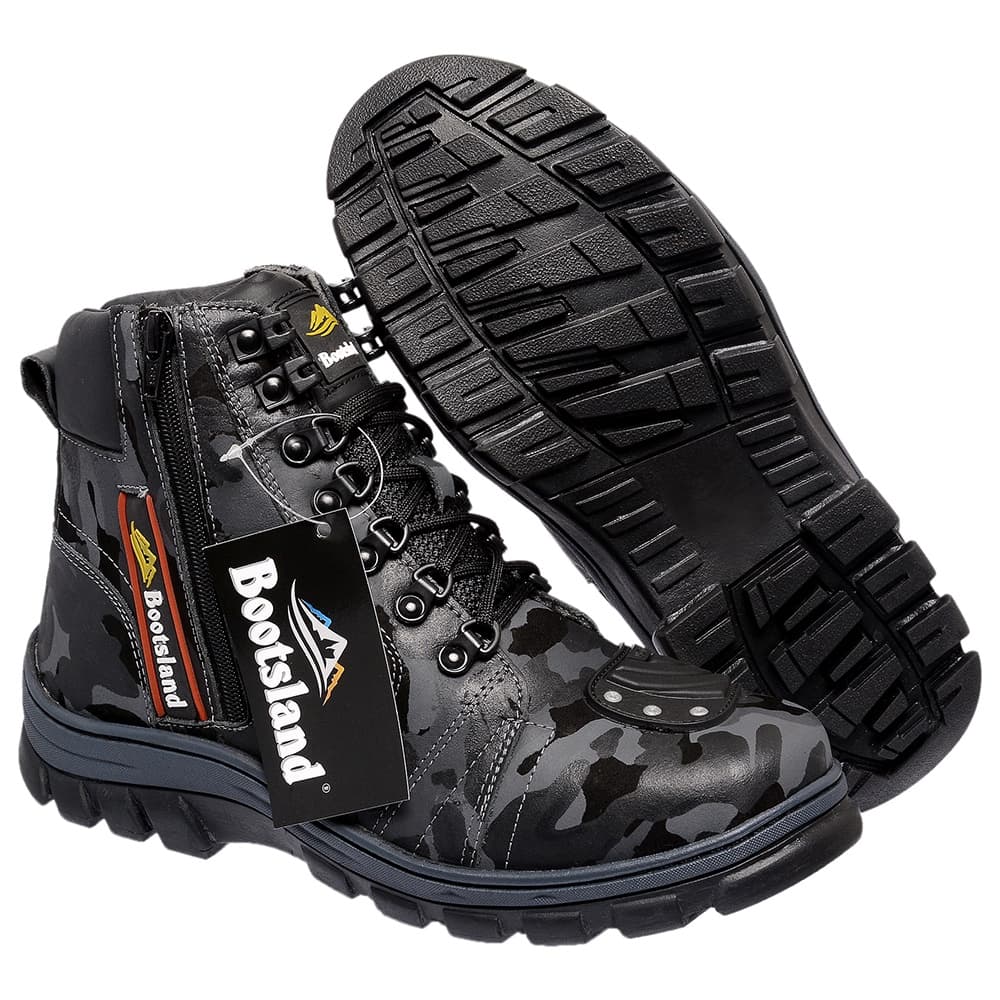Bota Motociclista Bootsland Moto Em Couro Motociclista Masculina Ziper! TOP!!