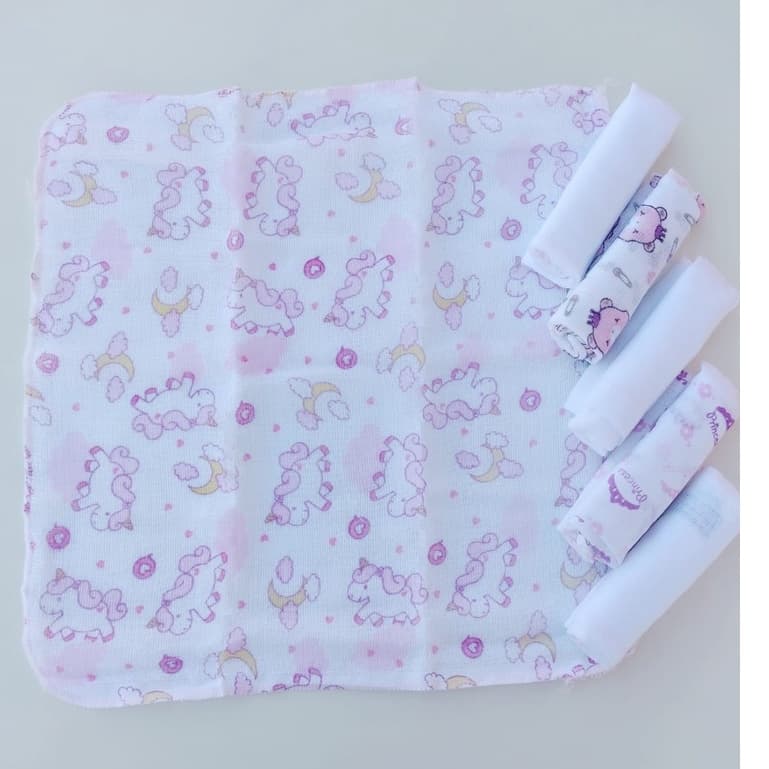 Babete Bebê 6 unidades Toalha de boca 32 cm x 32 cm Fraldinha Para Bebê Enxoval Recém nascido