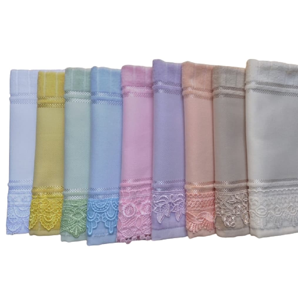 Kit 20 Toalhas Lavabo c/ Guipir Pinte e Borde - Linha Artesanalle - Marca Dohler