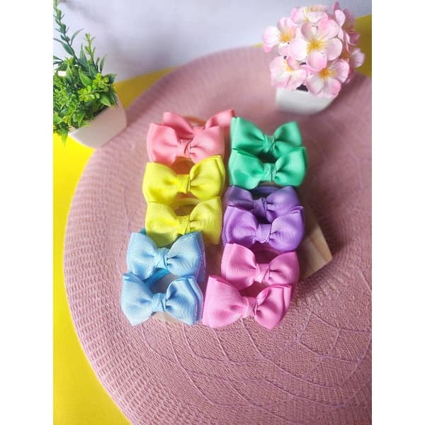 laço gravatinha, par de laços, xuxinha infantil, laço candy color