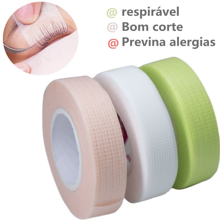 Fita Microporosa Hipoalergênica Com Extensão De Cílios Colorida 9m