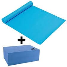 Kit  1 Colchonete EVA  100cm x 50cm x 10mm +  2 Blocos de Yoga- 21cm x 11cm x 8cm.