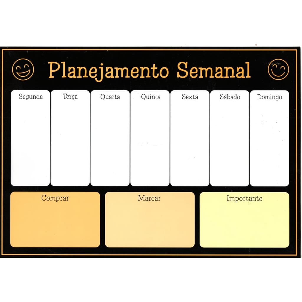 Ímã De Geladeira Planner Calendário Semanal Recados Magnético com caneta