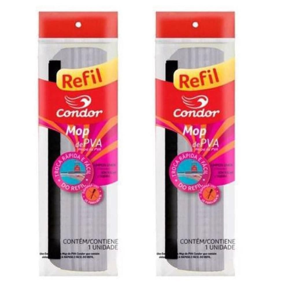Kit 2 Refil Mop Pva Esfregão Rodo Limpeza Geral Espuma Ultra Absorvente Condor 1620R